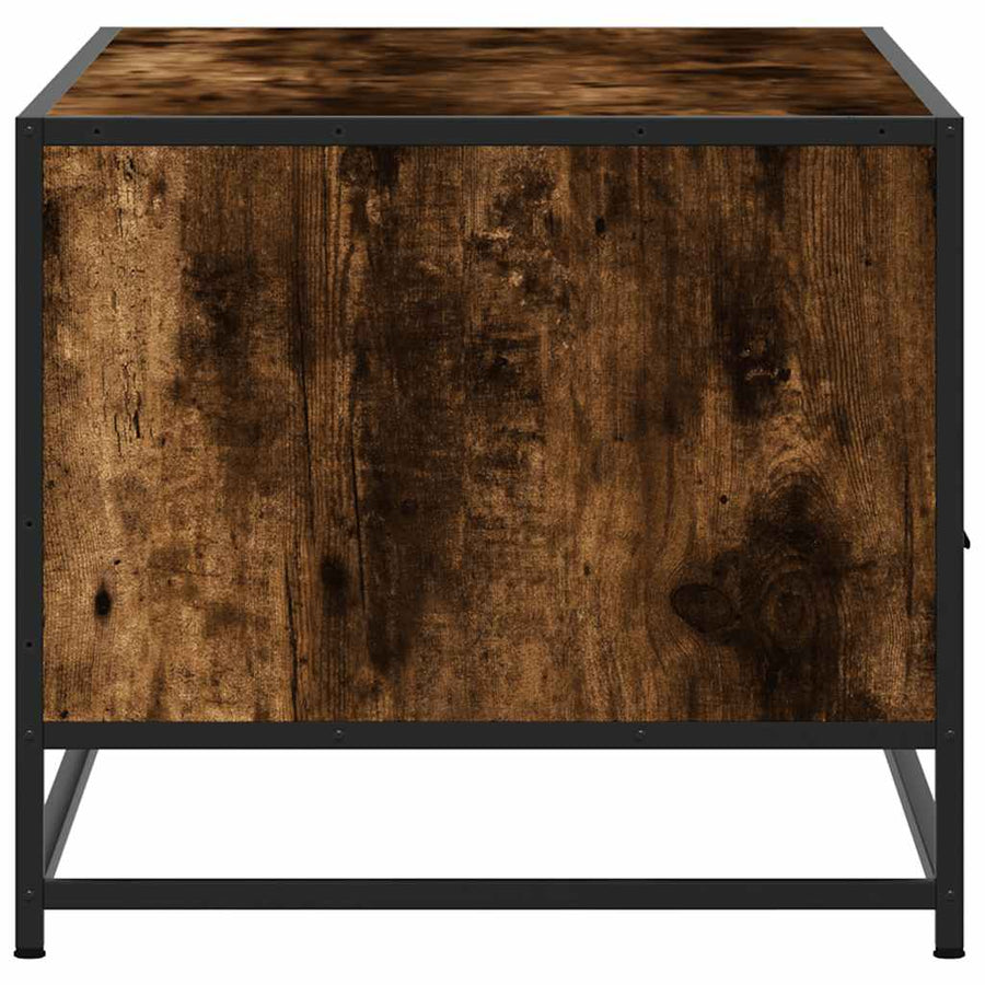 Salontafel 100x50x45 cm bewerkt hout en metaal gerookt eiken