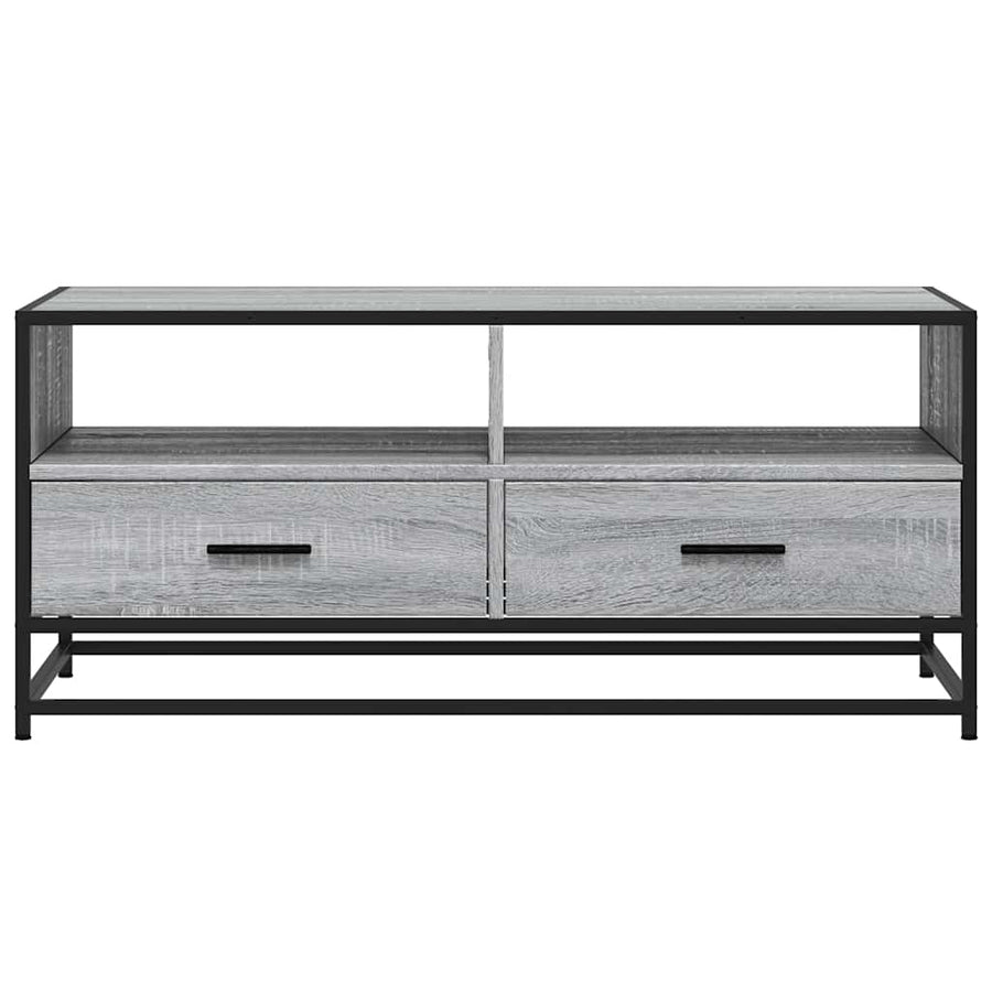 Salontafel 100x50x45 cm bewerkt hout en metaal grijs sonoma