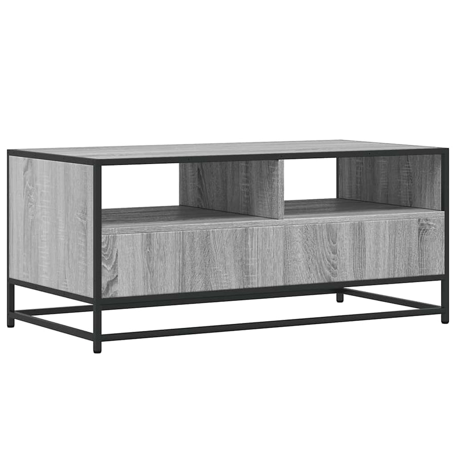 Salontafel 100x50x45 cm bewerkt hout en metaal grijs sonoma