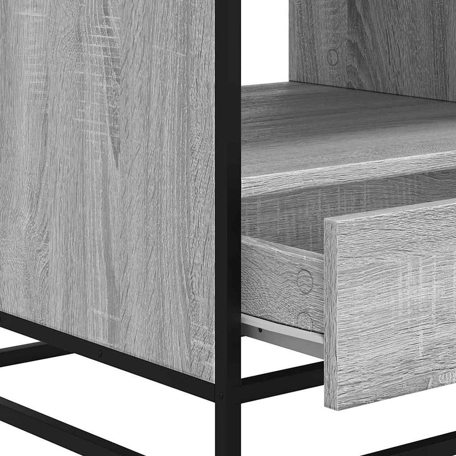 Salontafel 100x50x45 cm bewerkt hout en metaal grijs sonoma