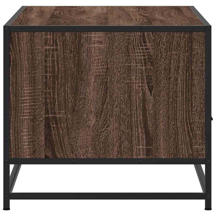 Salontafel 100x50x45 cm bewerkt hout en metaal bruin eikenkleur