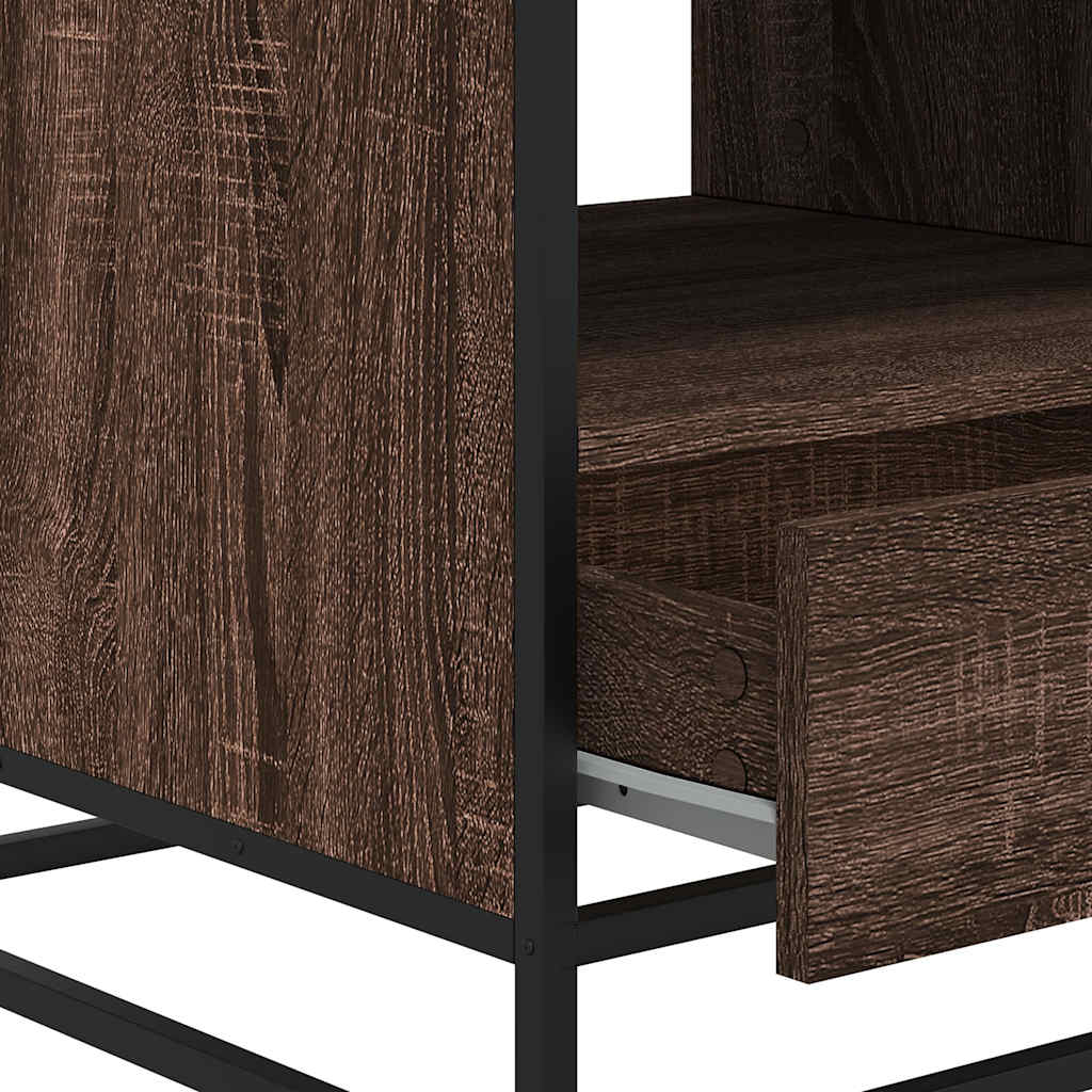 Salontafel 100x50x45 cm bewerkt hout en metaal bruin eikenkleur