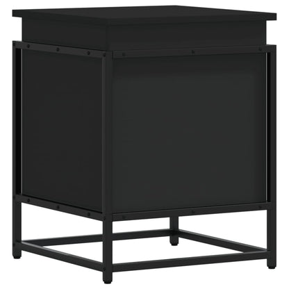 Opbergbox met deksel 40x40x51,5 cm bewerkt hout zwart