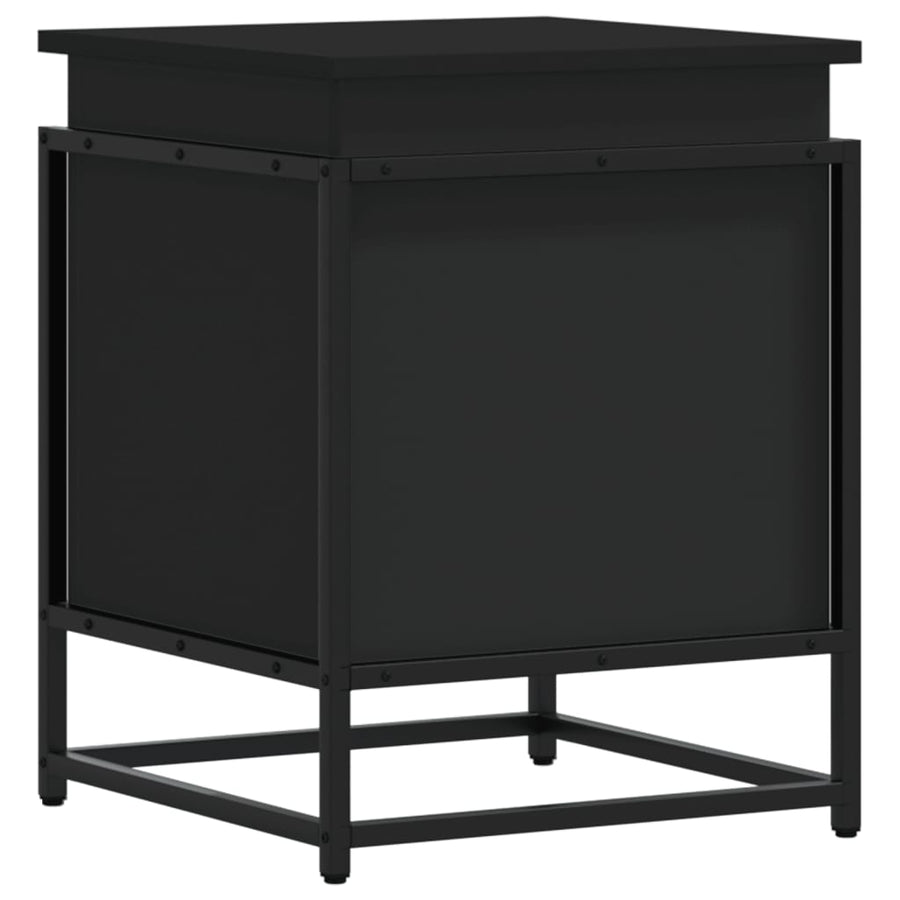 Opbergbox met deksel 40x40x51,5 cm bewerkt hout zwart