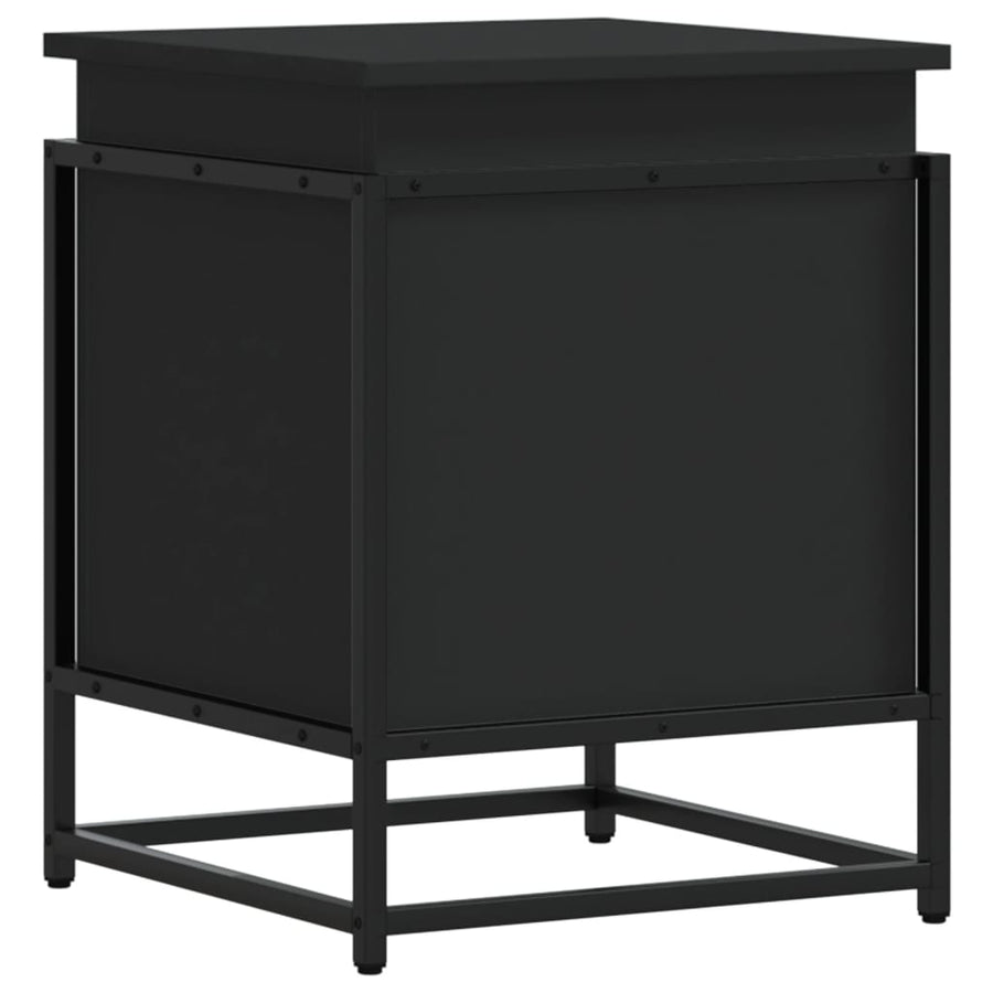 Opbergbox met deksel 40x40x51,5 cm bewerkt hout zwart