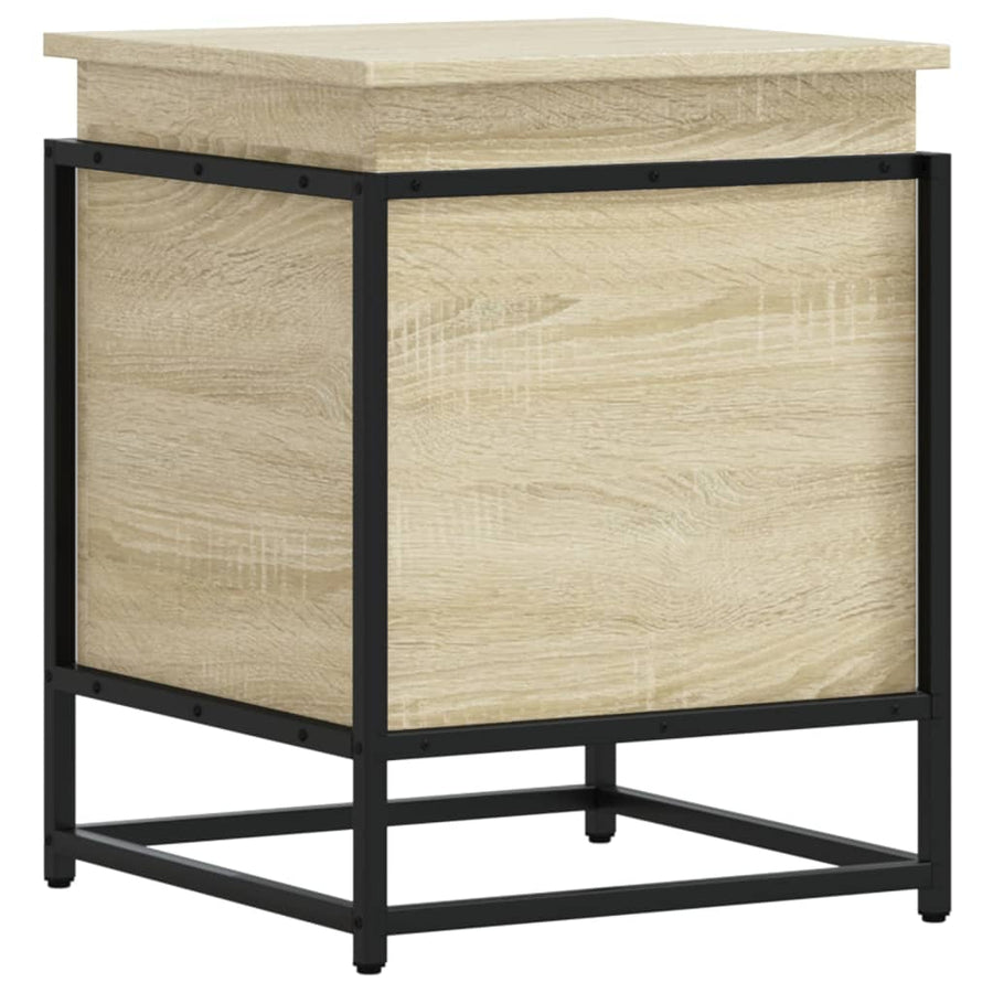 Opbergbox met deksel 40x40x51,5 cm bewerkt hout sonoma eiken