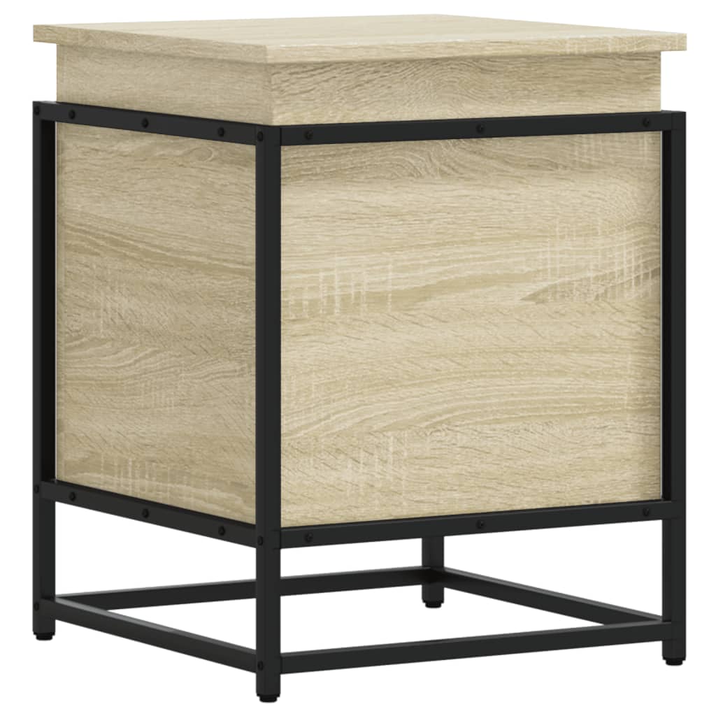 Opbergbox met deksel 40x40x51,5 cm bewerkt hout sonoma eiken