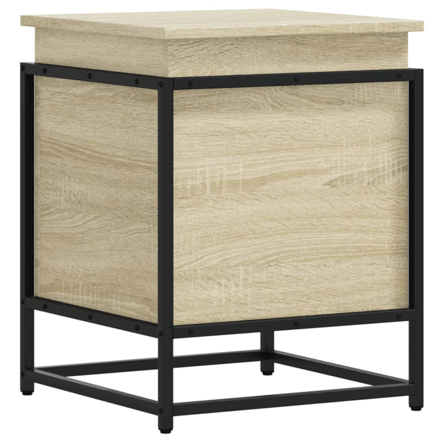 Opbergbox met deksel 40x40x51,5 cm bewerkt hout sonoma eiken