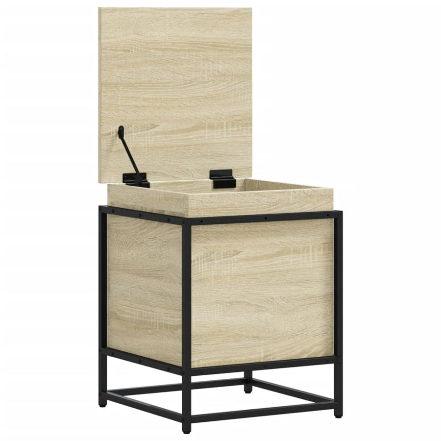 Opbergbox met deksel 40x40x51,5 cm bewerkt hout sonoma eiken