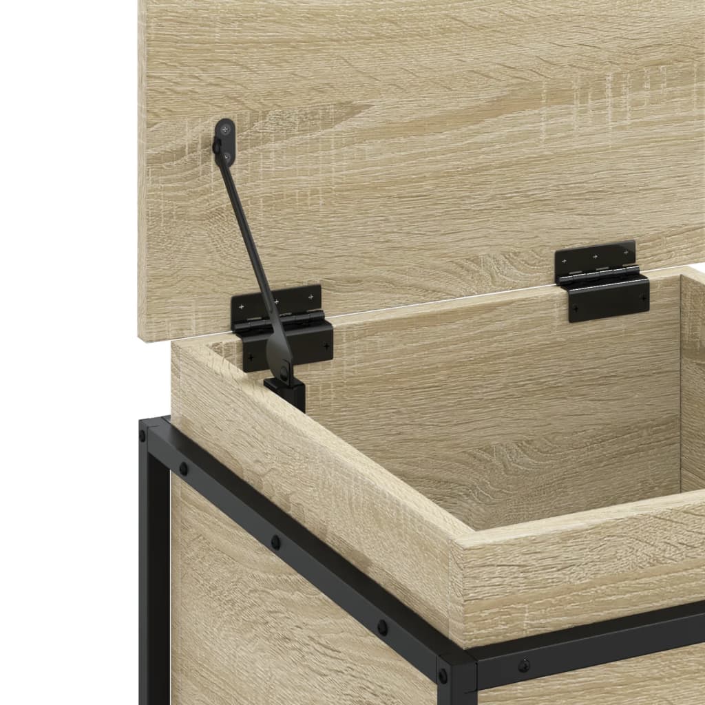 Opbergbox met deksel 40x40x51,5 cm bewerkt hout sonoma eiken
