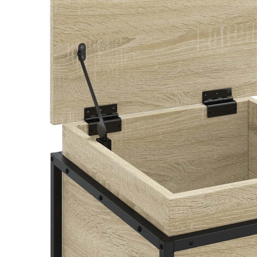 Opbergbox met deksel 40x40x51,5 cm bewerkt hout sonoma eiken