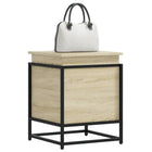 Storage box with lid 40x40x51.5 cm engineered wood Sonoma oak