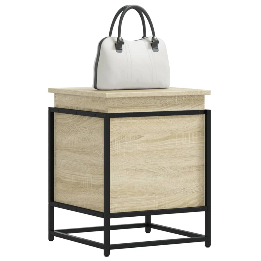 Opbergbox met deksel 40x40x51,5 cm bewerkt hout sonoma eiken