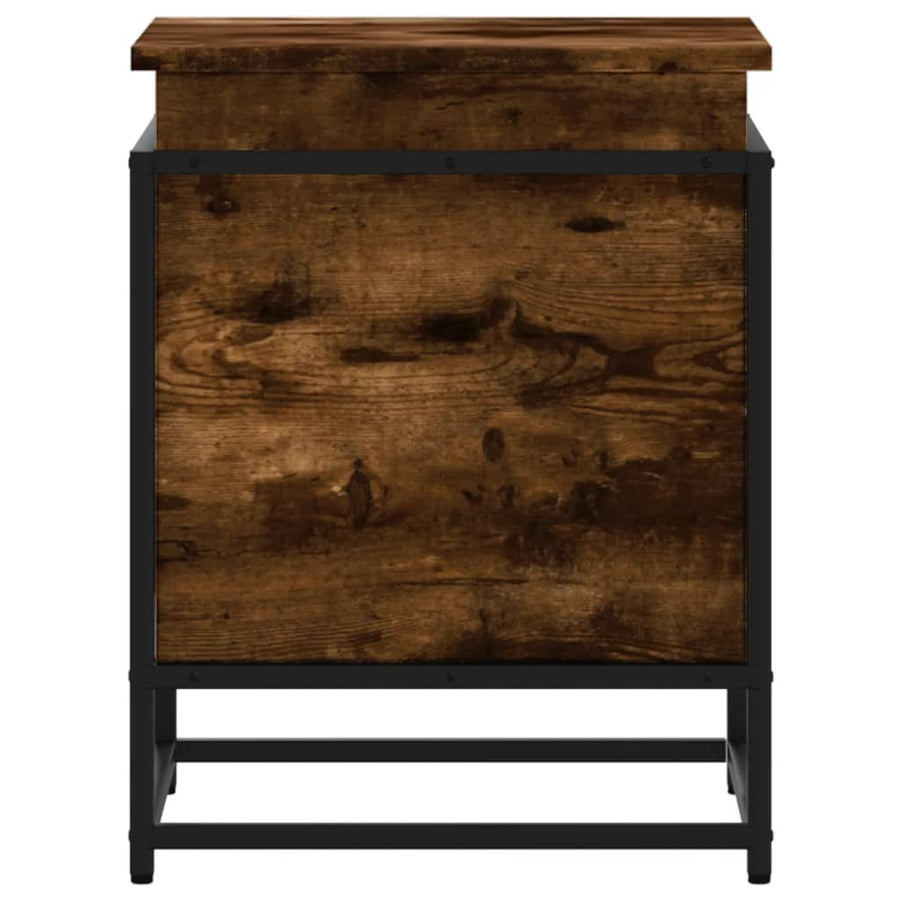 Opbergbox met deksel 40x40x51,5 cm bewerkt hout gerookt eiken
