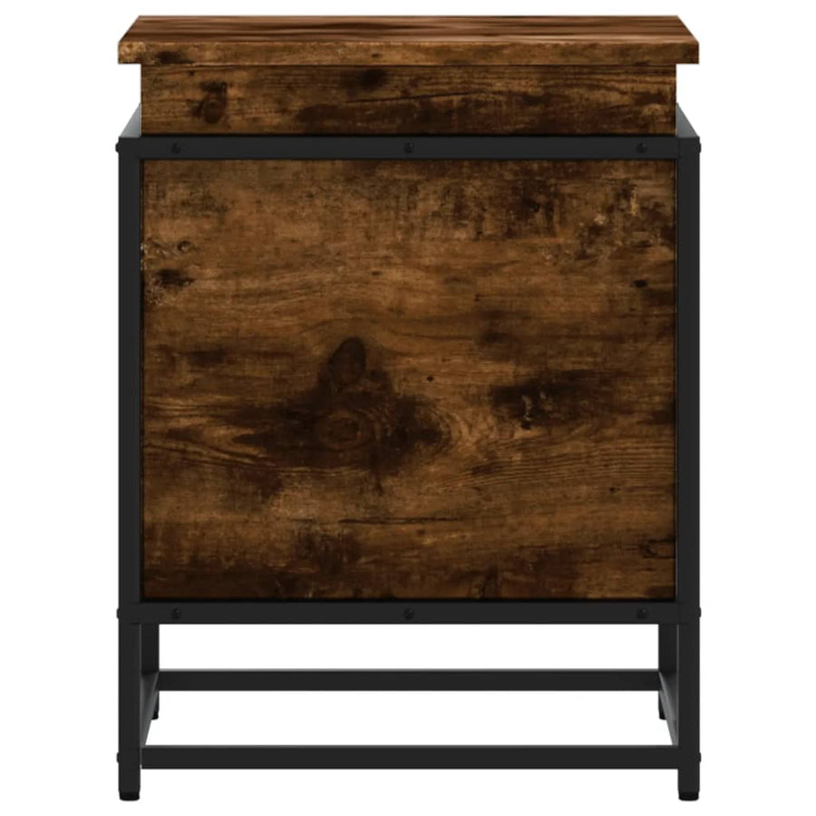 Opbergbox met deksel 40x40x51,5 cm bewerkt hout gerookt eiken