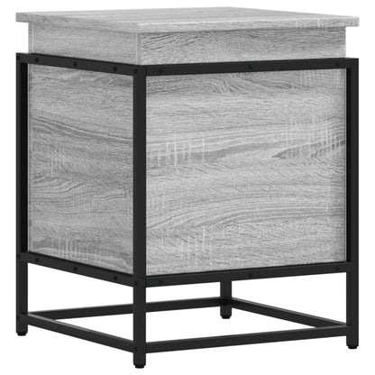 Opbergbox met deksel 40x40x51,5 cm bewerkt hout grijs sonoma