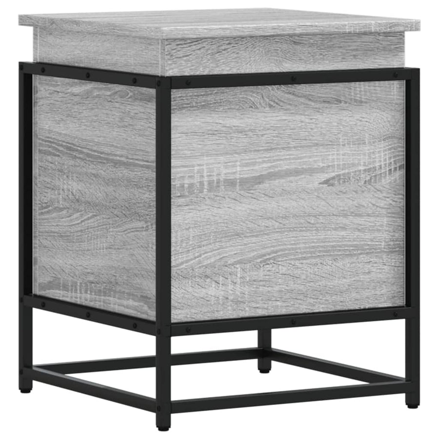 Opbergbox met deksel 40x40x51,5 cm bewerkt hout grijs sonoma