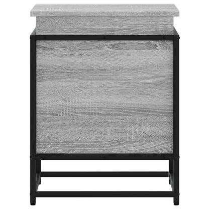 Opbergbox met deksel 40x40x51,5 cm bewerkt hout grijs sonoma