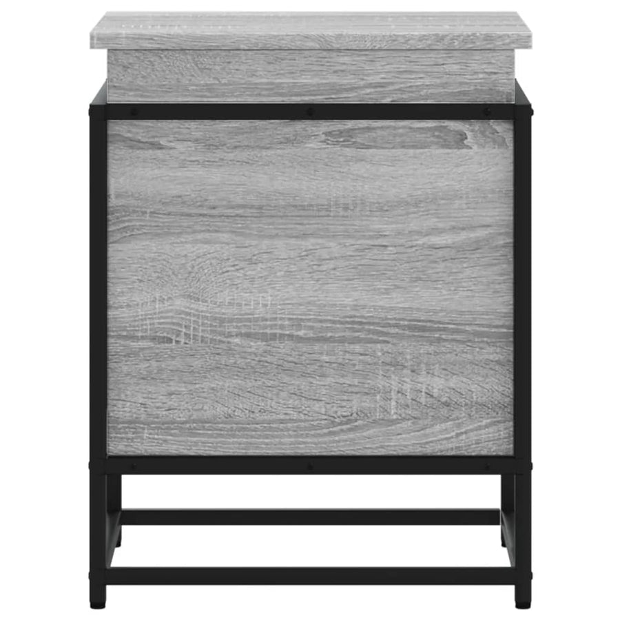 Opbergbox met deksel 40x40x51,5 cm bewerkt hout grijs sonoma