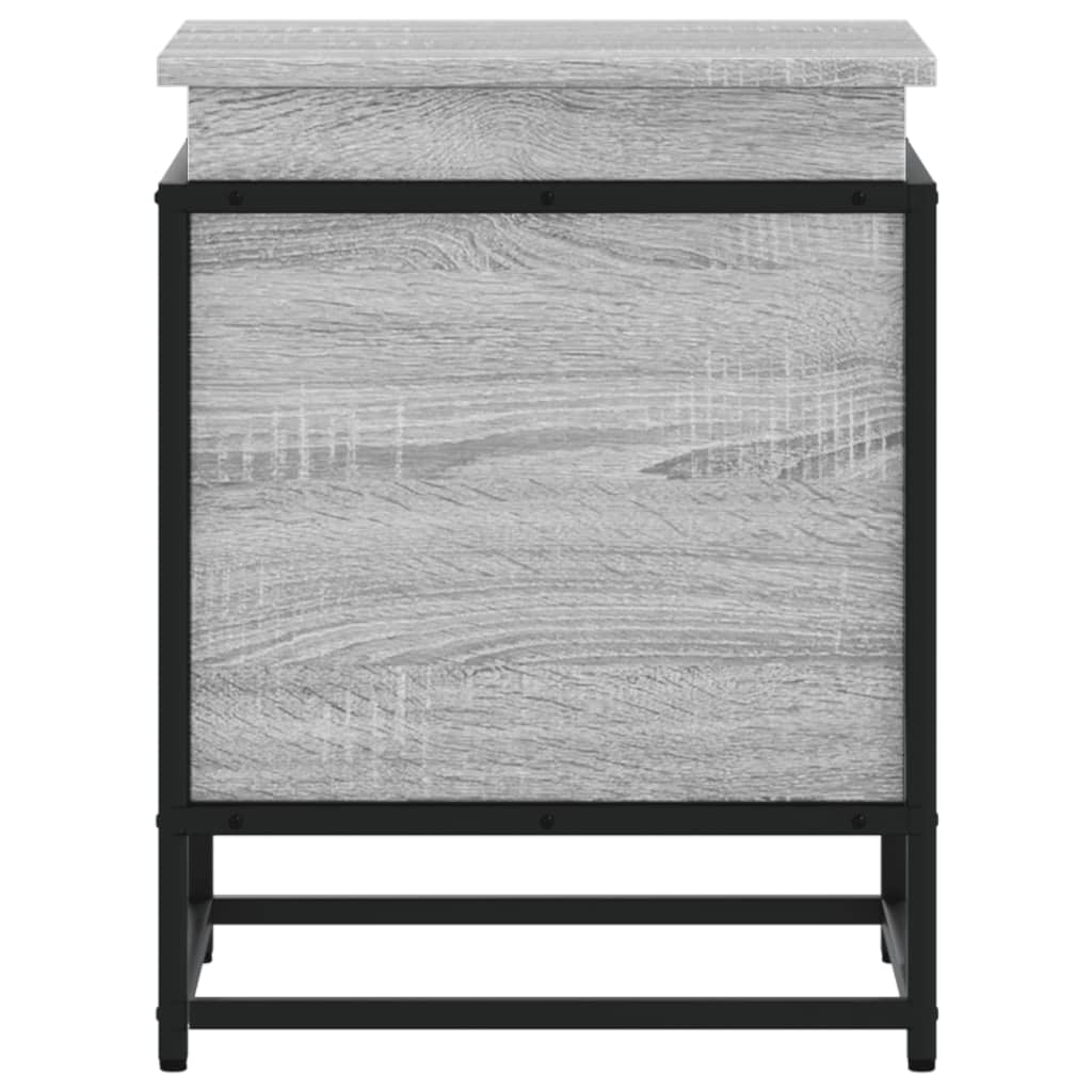 Opbergbox met deksel 40x40x51,5 cm bewerkt hout grijs sonoma