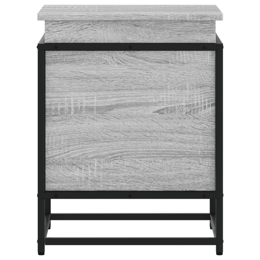 Opbergbox met deksel 40x40x51,5 cm bewerkt hout grijs sonoma