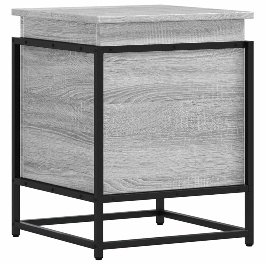 Opbergbox met deksel 40x40x51,5 cm bewerkt hout grijs sonoma