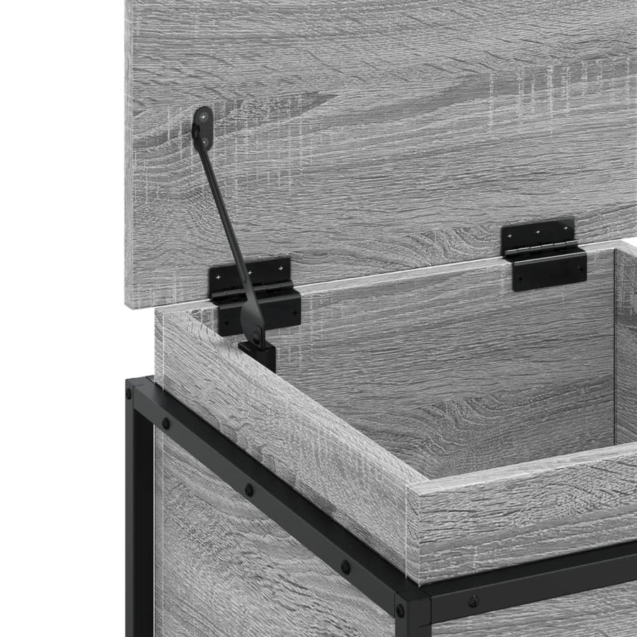 Opbergbox met deksel 40x40x51,5 cm bewerkt hout grijs sonoma