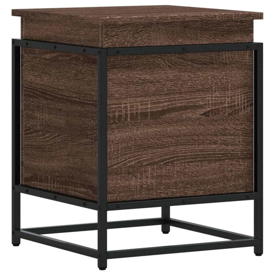 Opbergbox met deksel 40x40x51,5 cm bewerkt hout bruin eiken