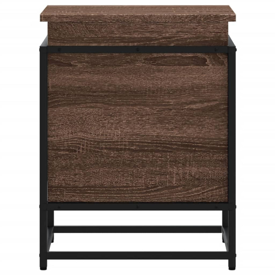Opbergbox met deksel 40x40x51,5 cm bewerkt hout bruin eiken