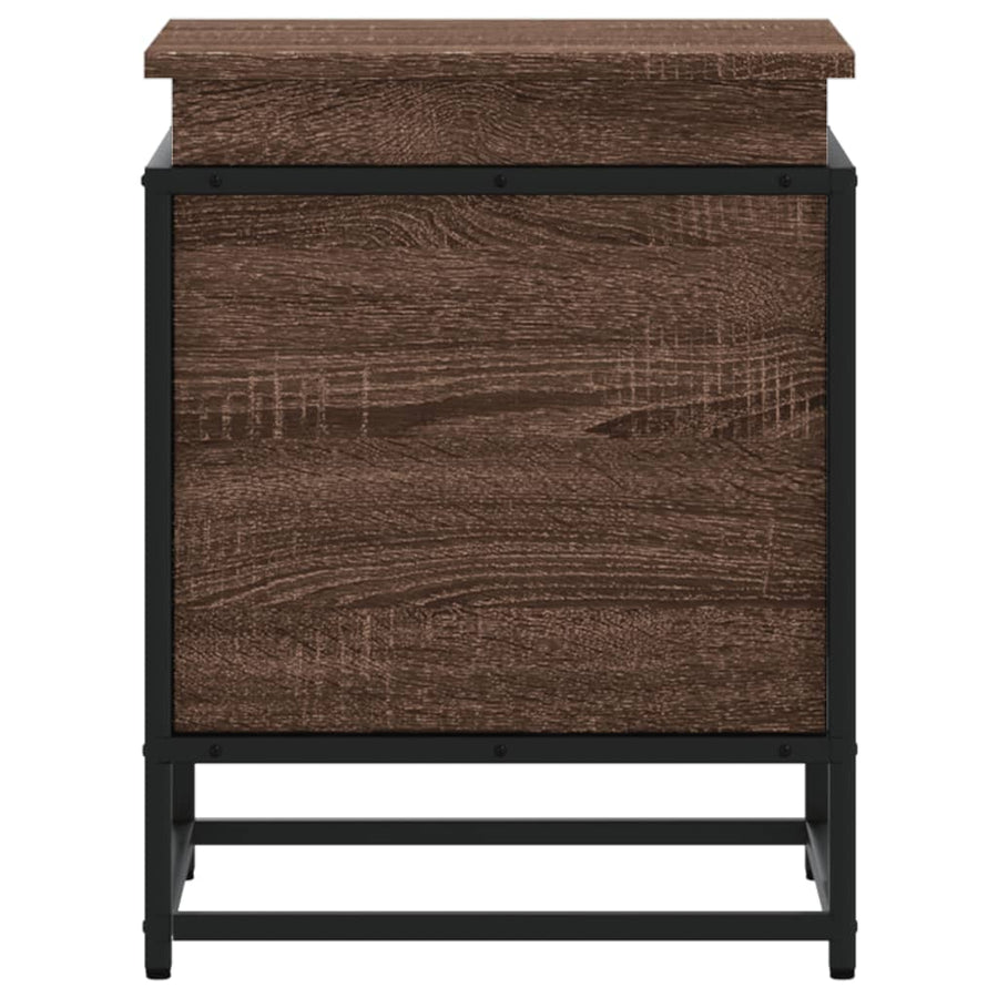 Opbergbox met deksel 40x40x51,5 cm bewerkt hout bruin eiken