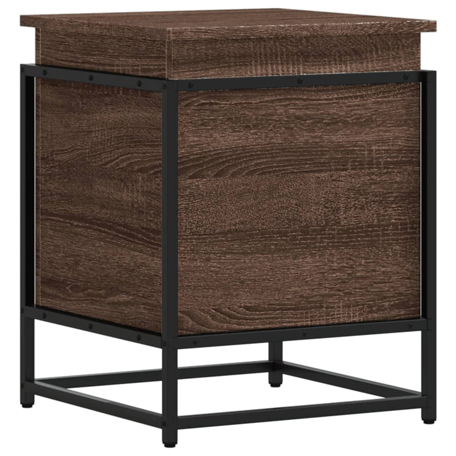 Opbergbox met deksel 40x40x51,5 cm bewerkt hout bruin eiken