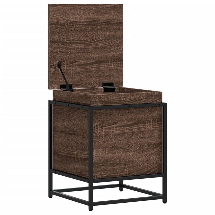 Opbergbox met deksel 40x40x51,5 cm bewerkt hout bruin eiken
