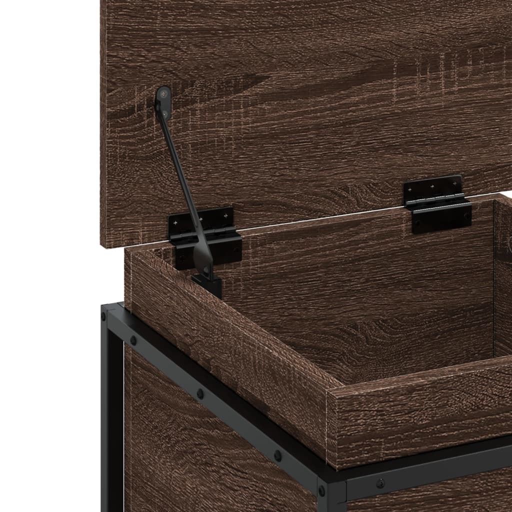 Opbergbox met deksel 40x40x51,5 cm bewerkt hout bruin eiken