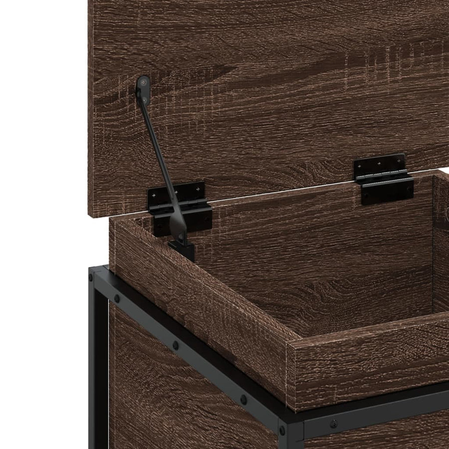 Opbergbox met deksel 40x40x51,5 cm bewerkt hout bruin eiken
