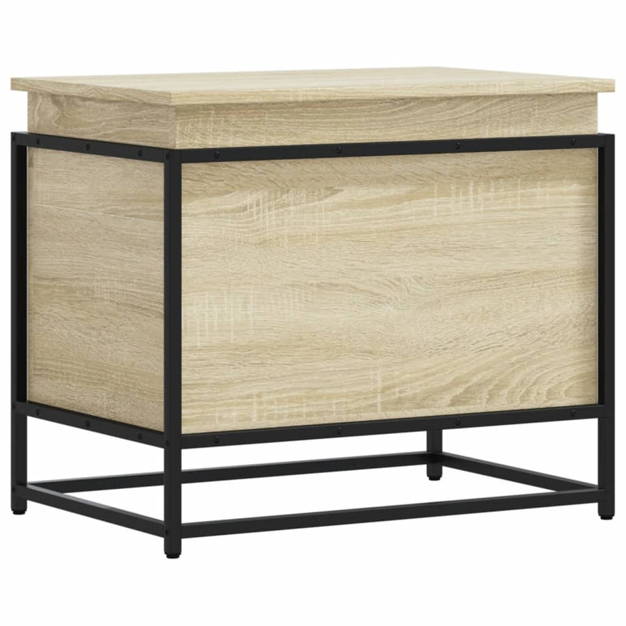 Opbergbox met deksel 60x40x51,5 cm bewerkt hout sonoma eiken