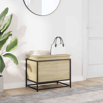 Opbergbox met deksel 60x40x51,5 cm bewerkt hout sonoma eiken