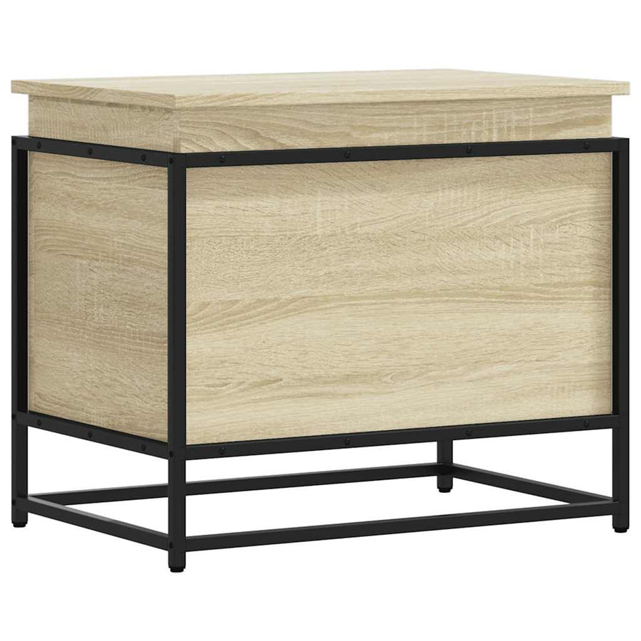 Opbergbox met deksel 60x40x51,5 cm bewerkt hout sonoma eiken