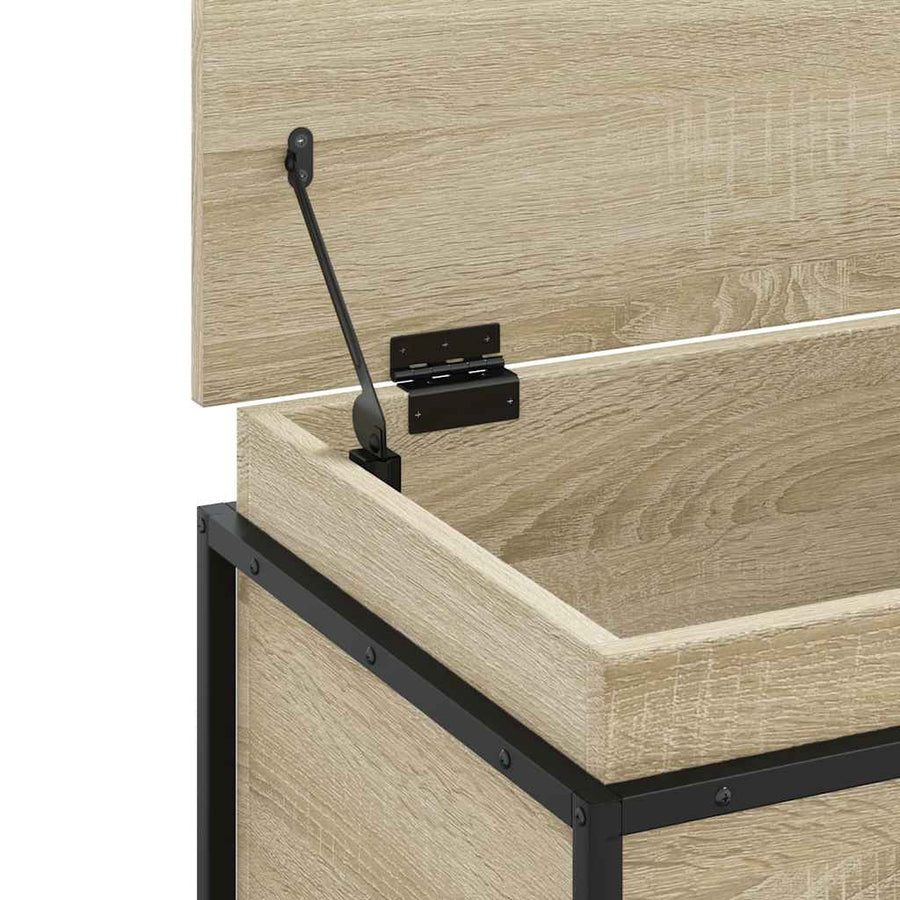 Opbergbox met deksel 60x40x51,5 cm bewerkt hout sonoma eiken