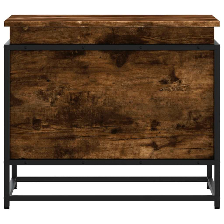 Opbergbox met deksel 60x40x51,5 cm bewerkt hout gerookt eiken
