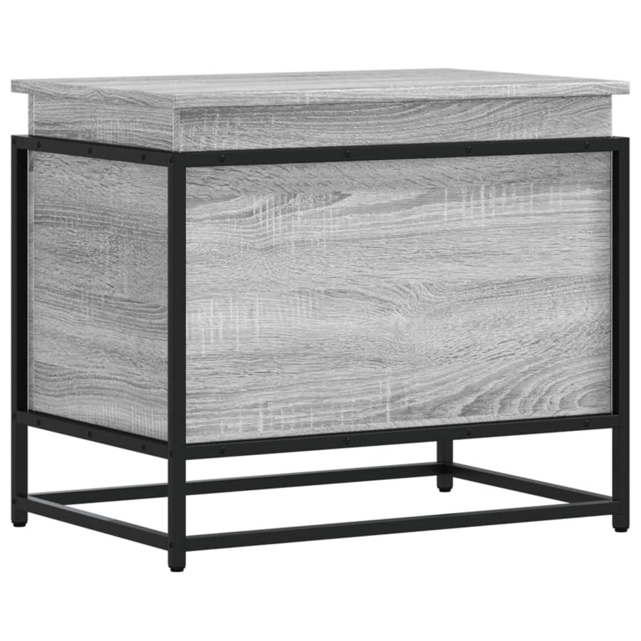 Opbergbox met deksel 60x40x51,5 cm bewerkt hout grijs sonoma
