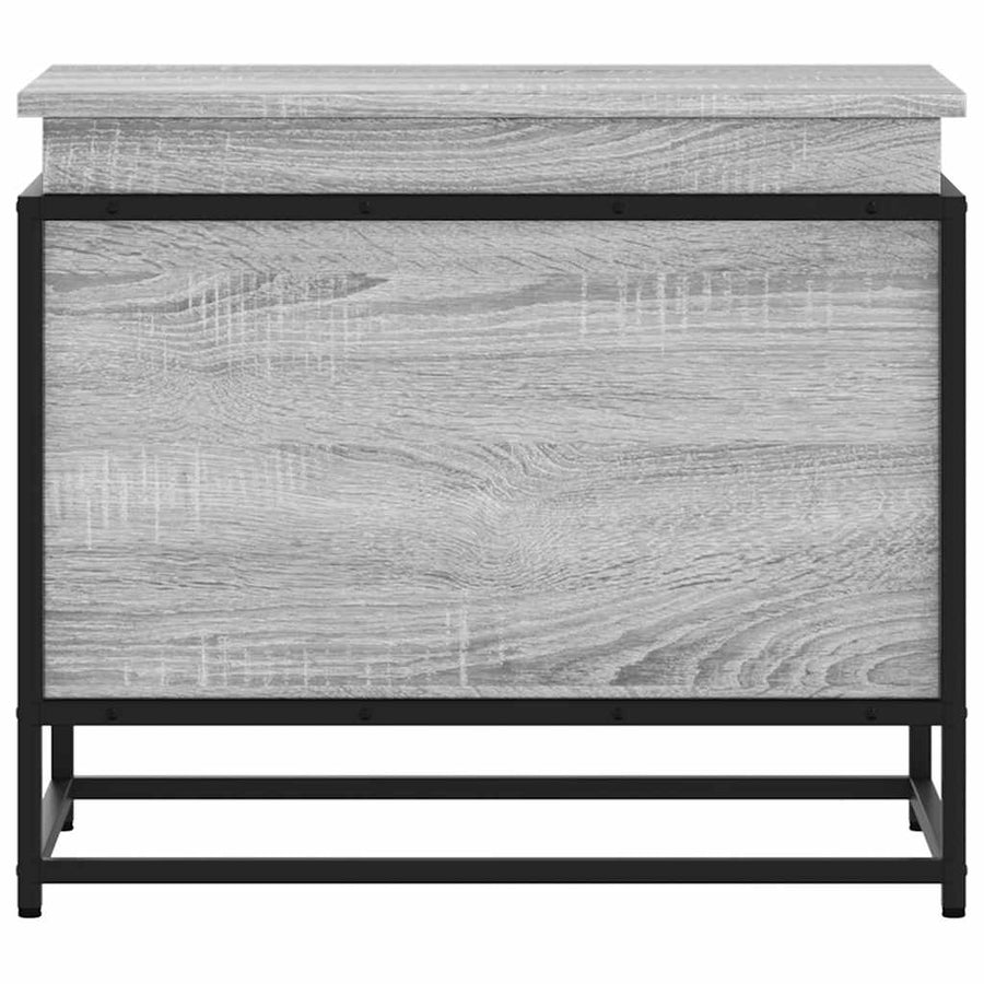 Opbergbox met deksel 60x40x51,5 cm bewerkt hout grijs sonoma