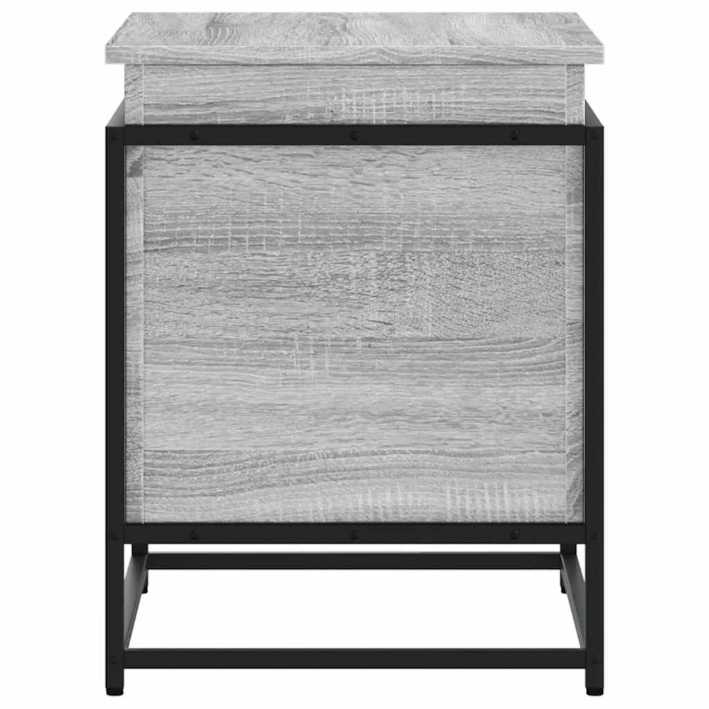 Opbergbox met deksel 60x40x51,5 cm bewerkt hout grijs sonoma