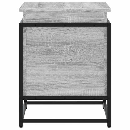 Opbergbox met deksel 60x40x51,5 cm bewerkt hout grijs sonoma