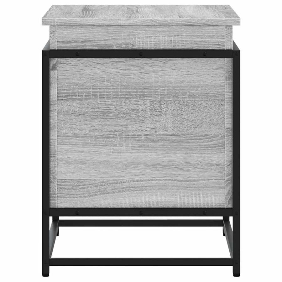 Opbergbox met deksel 60x40x51,5 cm bewerkt hout grijs sonoma