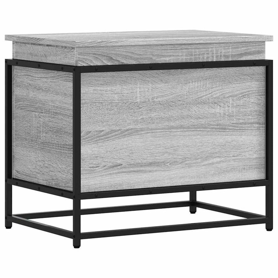 Opbergbox met deksel 60x40x51,5 cm bewerkt hout grijs sonoma