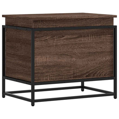 Opbergbox met deksel 60x40x51,5 cm bewerkt hout bruin eiken
