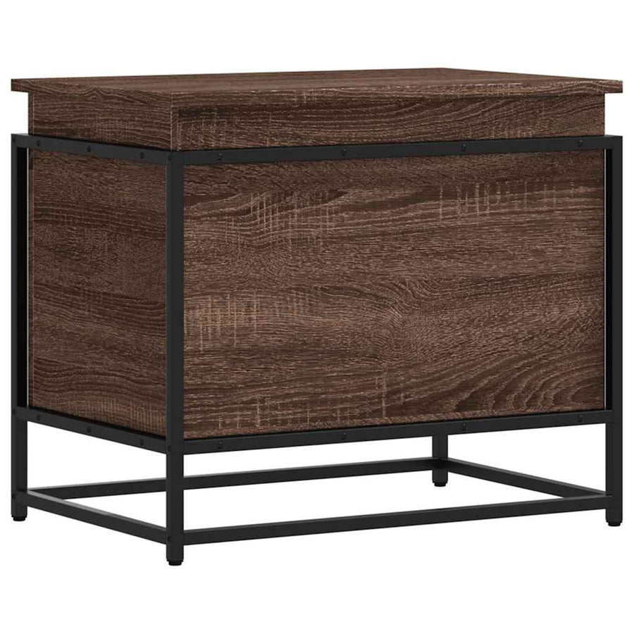 Opbergbox met deksel 60x40x51,5 cm bewerkt hout bruin eiken