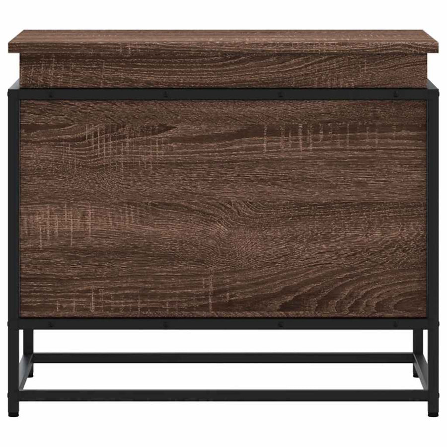 Opbergbox met deksel 60x40x51,5 cm bewerkt hout bruin eiken
