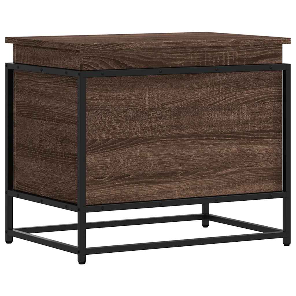 Opbergbox met deksel 60x40x51,5 cm bewerkt hout bruin eiken