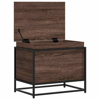 Opbergbox met deksel 60x40x51,5 cm bewerkt hout bruin eiken